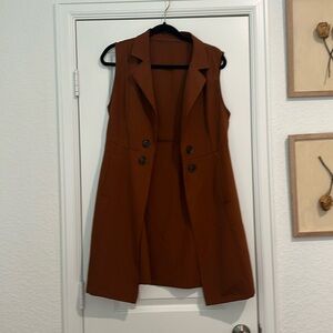 cute sleeveless brown jacket